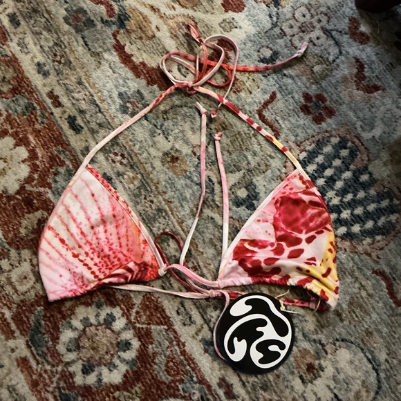 Pink Patterned Bikini Top - Picture 2 of 4